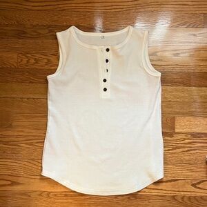 Amazon Cream Sleeveless Top with Buttons